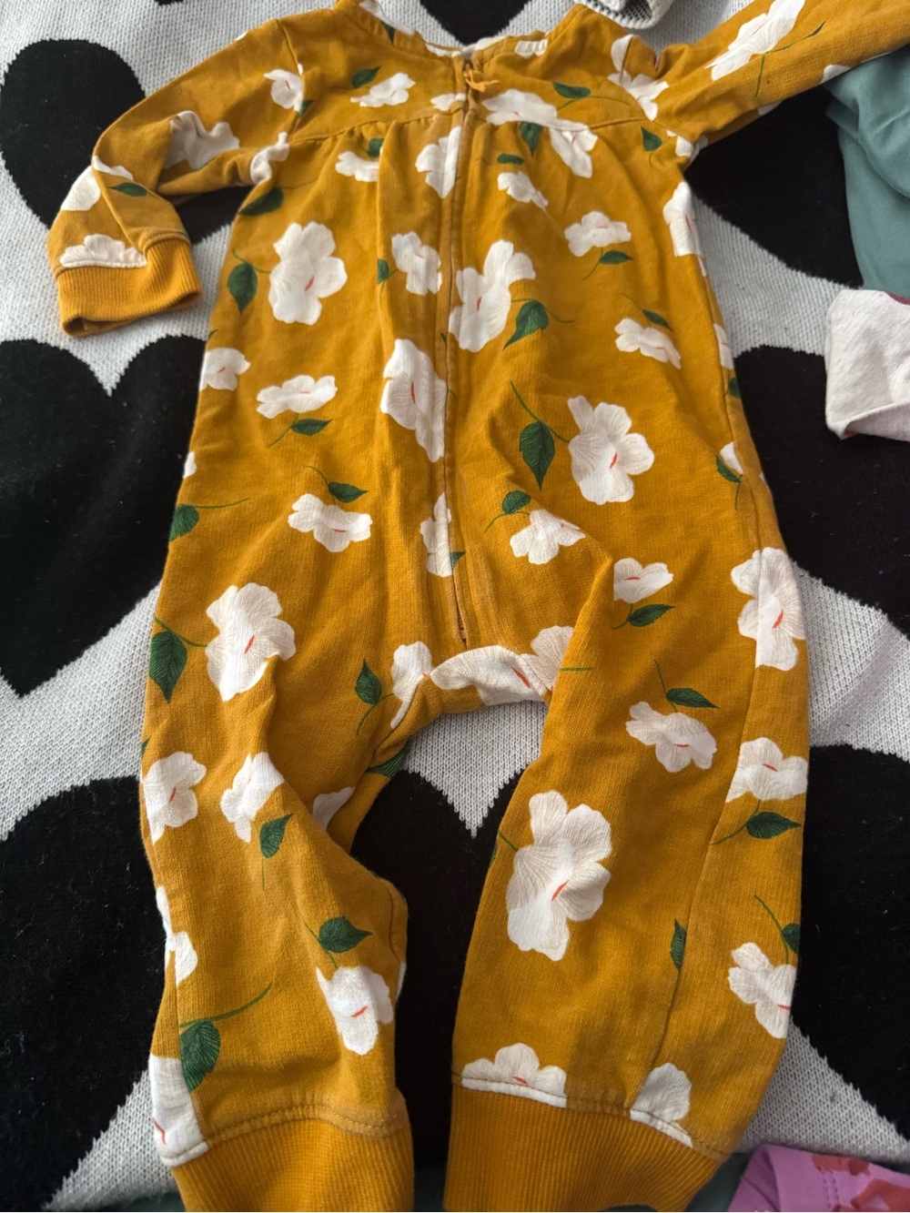 Carter's Mustard Yellow Floral One-Piece Bodysuit